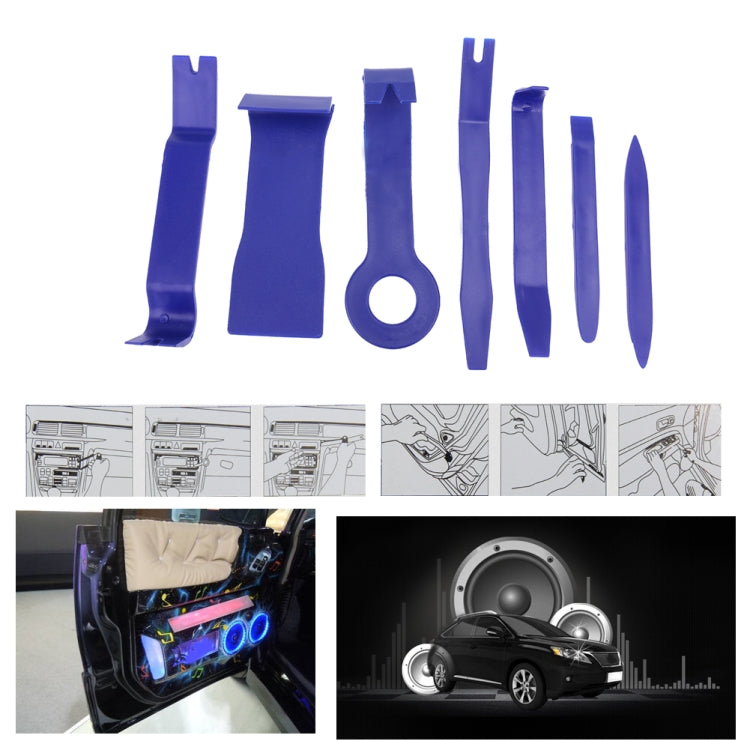 7 PCS รถเครื่องมือแปลงเสียง DVD Audio แผงประตู Disassembly แผงถอดชุดเครื่องมือ, 7 In 1