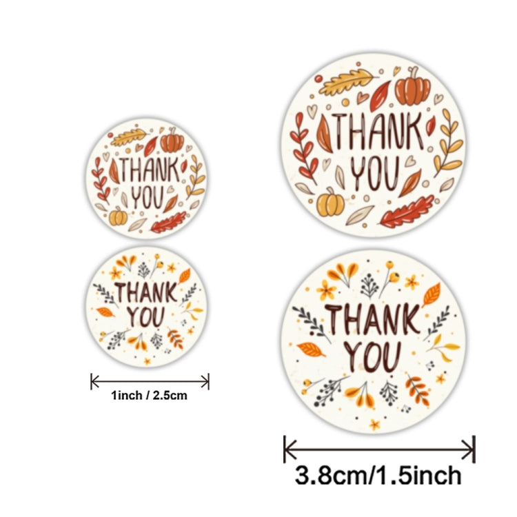 10 ม้วน K-54 Thank You ฉลากสติกเกอร์ตกแต่งของขวัญดอกไม้, 2.5cm, 3.8cm