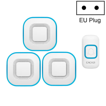 CACAZI V028F 1 สำหรับ 3 ออดเพลงไร้สายไม่มีแบตเตอรี่, US Plug, EU Plug, UK Plug