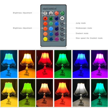 หลอดไฟ LED RGB 3W 16 สีเมจิกไฟกลางคืนหรี่แสงได้พร้อมรีโมทคอนโทรล 24 ปุ่ม, E27 3W