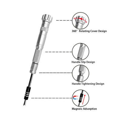 Obadun 9802B 52 in 1 อลูมิเนียมอัลลอยด์จับฮาร์ดแวร์เครื่องมือไขควงชุดบ้านแม่นยำไขควงเครื่องมือถอดชิ้นส่วนโทรศัพท์มือถือ, Obadun 9802B(Orange), Obadun 9802B(Yellow)