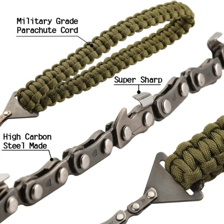 กีฬากลางแจ้ง Hand Chainsaws ถักร่มเชือก Camping Survival Pocket Saw, Umbrella Rope
