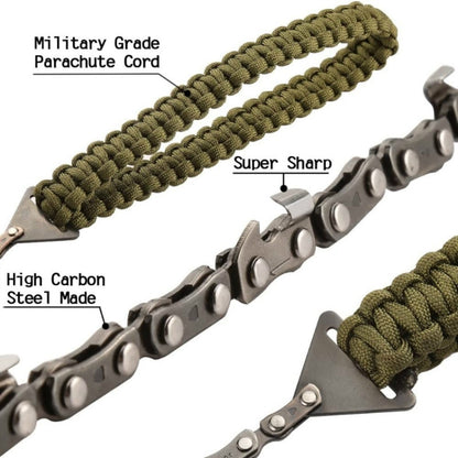 กีฬากลางแจ้ง Hand Chainsaws ถักร่มเชือก Camping Survival Pocket Saw, Umbrella Rope
