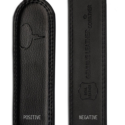 COWATHER CZ032 เข็มขัดหัวเข็มขัดอัตโนมัติแบบหนังผู้ชาย 2 ชั้น, ความยาว:, 110cm, 115cm, 120cm, 125cm, 130cm