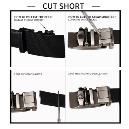 COWATHER CZ032 เข็มขัดหัวเข็มขัดอัตโนมัติแบบหนังผู้ชาย 2 ชั้น, ความยาว:, 110cm, 115cm, 120cm, 125cm, 130cm