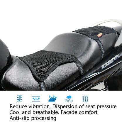 HOUZHI MTZT1010 Motorcycle Sun Insulation Cushion 3D Grid Breathable Sweating Cool Seat Cover, สไตล์:, Single Layer S, Single Layer XL, Double Layer S, Double Layer M, Double Layer L