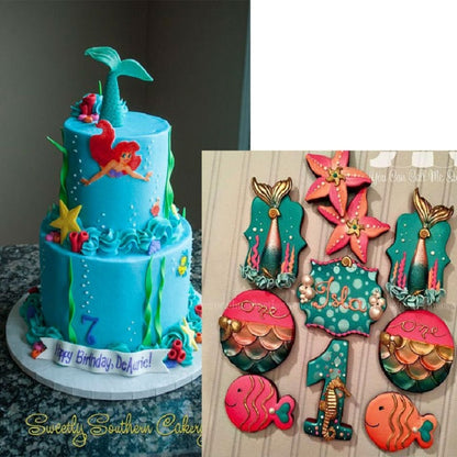 5 ชิ้นมินิหางนางเงือกแม่พิมพ์ซิลิโคนเหลวแม่พิมพ์อบ Fondant, Small (Pink) 15-95, Large (Pink) 15-94, Small (Gray) 15-95, Large (Gray) 15-94