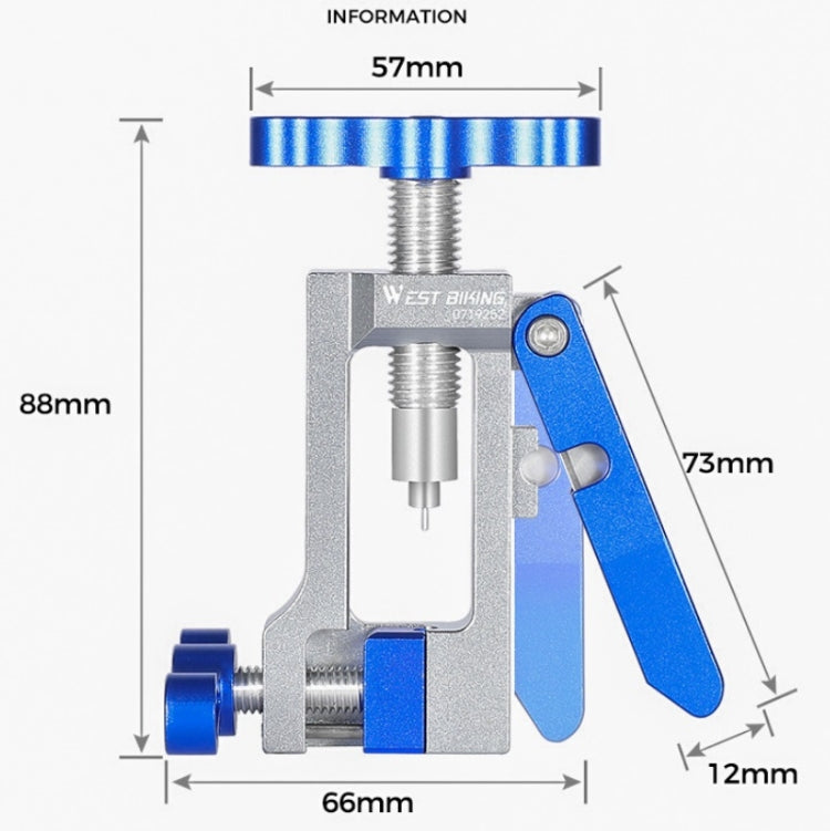 WEST BIKING YP0719252 เครื่องมือติดตั้งเข็มน้ำมันสำหรับจักรยาน Cycling Tubing Jack Repair Tool, WEST BIKING YP0719252