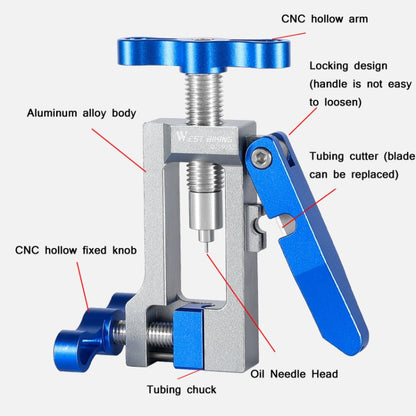 WEST BIKING YP0719252 เครื่องมือติดตั้งเข็มน้ำมันสำหรับจักรยาน Cycling Tubing Jack Repair Tool, WEST BIKING YP0719252
