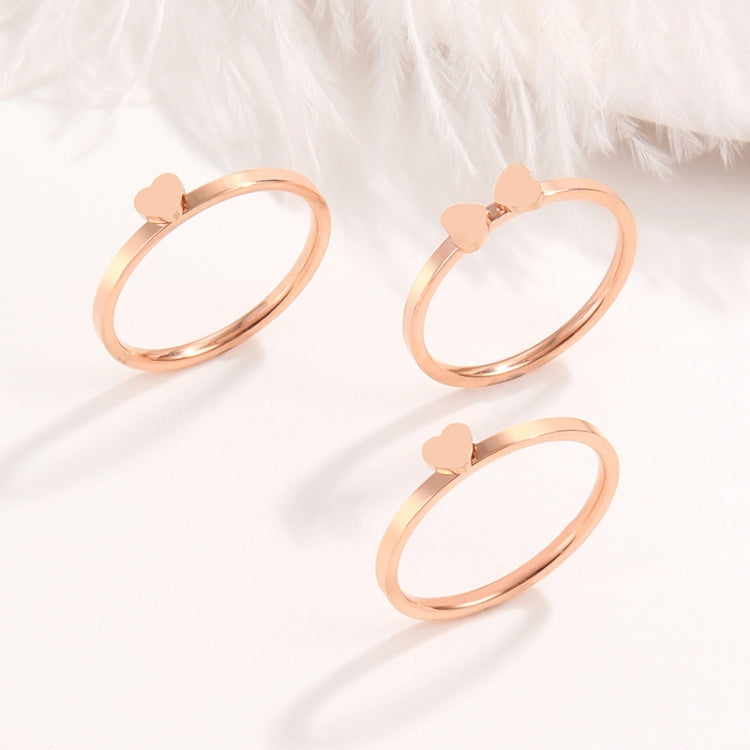 2 PCS 3 In 1 Titanium Steel Peach Heart Combination Four-Leaf Clover Couple Ring, US Size 5, US Size 6, US Size 7, US Size 8, US Size 9, US Size 10