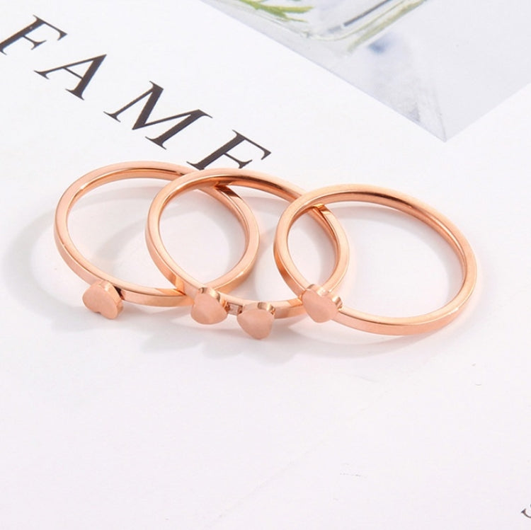 2 PCS 3 In 1 Titanium Steel Peach Heart Combination Four-Leaf Clover Couple Ring, US Size 5, US Size 6, US Size 7, US Size 8, US Size 9, US Size 10