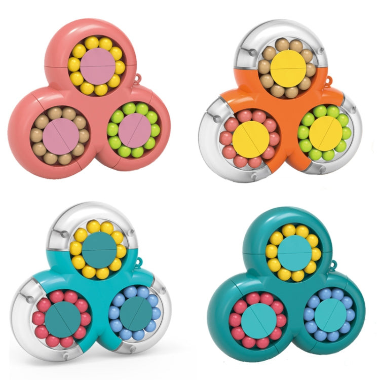 4 PCS Rotating Magic Beans Decompression ของเล่นเพื่อการศึกษาเด็กปลายนิ้ว Rubik Cube ของเล่น, (Triangle Magenta), (Triangle Vibrant Orange), (Triangle Cyan Blue), (Triangle Turquoise), (Square Pink), (Square Cyan Blue)