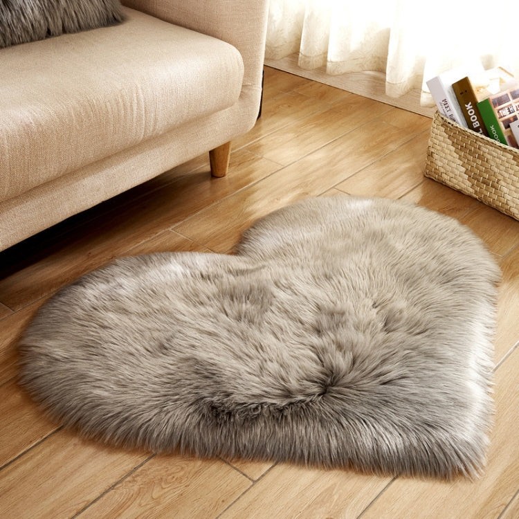 Love Heart พรมขนสัตว์ประดิษฐ์ Sheepskin Hairy พรม Faux FUR PLAIN Fluffy Soft พรม Tapetes, 30*40cm, 40*50cm, 50*60cm, 70*90cm