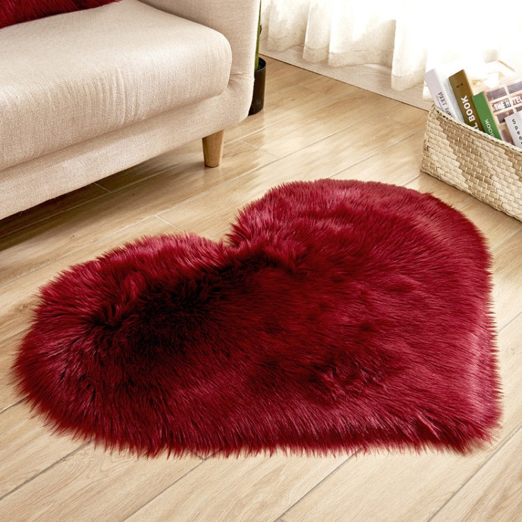 Love Heart พรมขนสัตว์ประดิษฐ์ Sheepskin Hairy พรม Faux FUR PLAIN Fluffy Soft พรม Tapetes, 30*40cm, 40*50cm, 50*60cm, 70*90cm