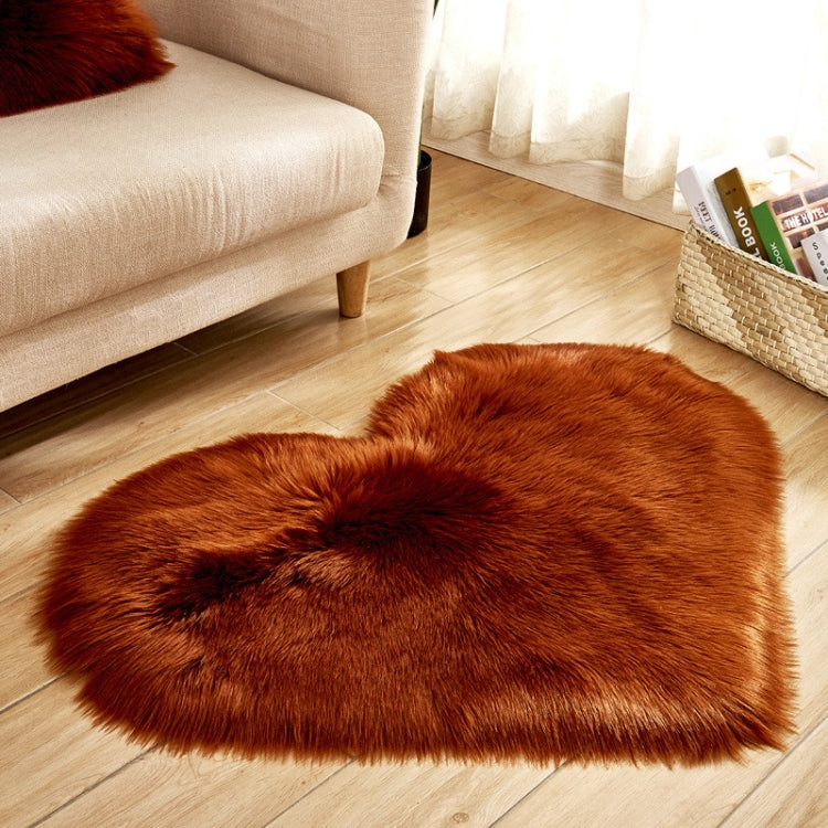 Love Heart พรมขนสัตว์ประดิษฐ์ Sheepskin Hairy พรม Faux FUR PLAIN Fluffy Soft พรม Tapetes, 30*40cm, 40*50cm, 50*60cm, 70*90cm