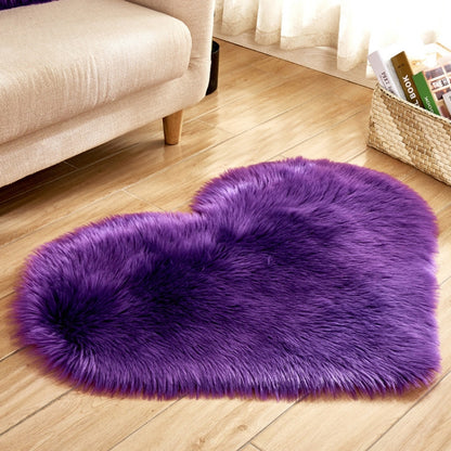 Love Heart พรมขนสัตว์ประดิษฐ์ Sheepskin Hairy พรม Faux FUR PLAIN Fluffy Soft พรม Tapetes, 30*40cm, 40*50cm, 50*60cm, 70*90cm