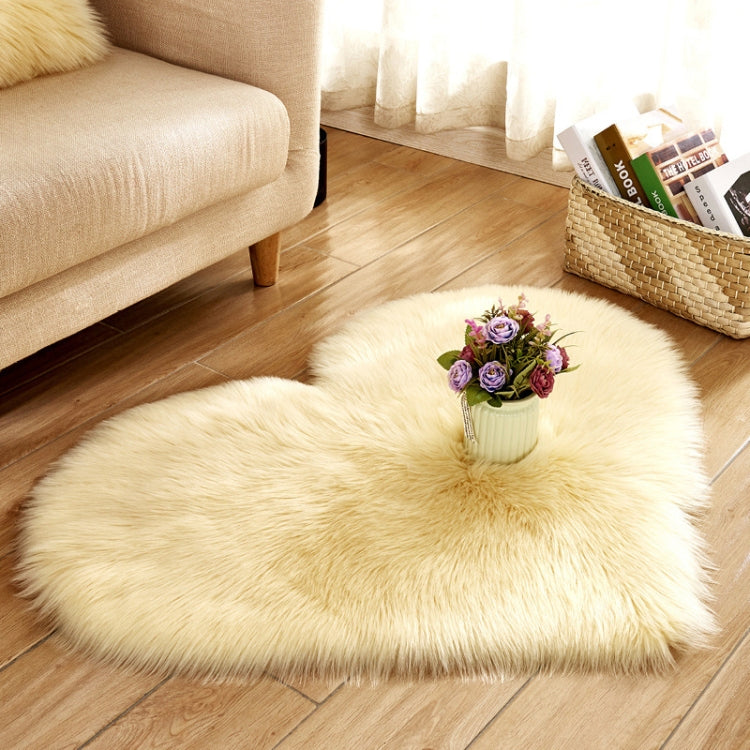 Love Heart พรมขนสัตว์ประดิษฐ์ Sheepskin Hairy พรม Faux FUR PLAIN Fluffy Soft พรม Tapetes, 30*40cm, 40*50cm, 50*60cm, 70*90cm