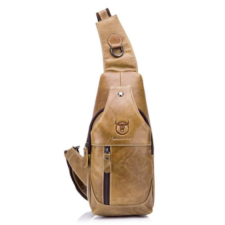 BULL CAPTAIN 019 Retro Men Leather Crossbody Shoulder Bag First-Layer Cowhide Chest Bag, Chestnut Brown, Yellow Brown, Gray Brown, Pure Black, Chestnut Brown + Buckle + Bracket, Black + Buckle + Bracket, Yellow + Buckle + Bracket, Gray + Buckle + Bracket