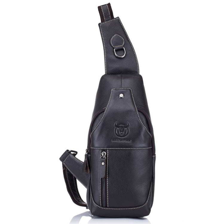 BULL CAPTAIN 019 Retro Men Leather Crossbody Shoulder Bag First-Layer Cowhide Chest Bag, Chestnut Brown, Yellow Brown, Gray Brown, Pure Black, Chestnut Brown + Buckle + Bracket, Black + Buckle + Bracket, Yellow + Buckle + Bracket, Gray + Buckle + Bracket