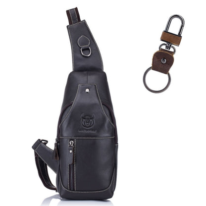 BULL CAPTAIN 019 Retro Men Leather Crossbody Shoulder Bag First-Layer Cowhide Chest Bag, Chestnut Brown, Yellow Brown, Gray Brown, Pure Black, Chestnut Brown + Buckle + Bracket, Black + Buckle + Bracket, Yellow + Buckle + Bracket, Gray + Buckle + Bracket