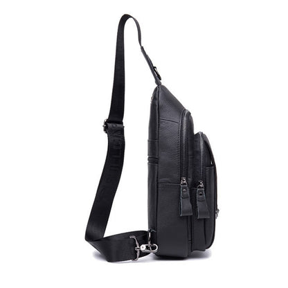 BUFF CAPTAIN 110 Men Leather Shoulder Bag First-Layer Cowhide Leather Multi-Function Chest Bag