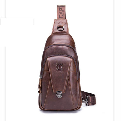 BUFF CAPTAIN 110 Men Leather Shoulder Bag First-Layer Cowhide Leather Multi-Function Chest Bag