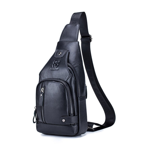 BUFF CAPTAIN 129 First-Layer Cowhide Men Soft Chest Bag Outdoor Casual Large Capacity Messenger Bag