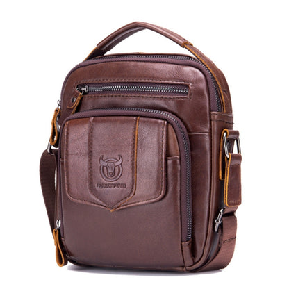 BUFF CAPTAIN 777 Men Leather Shoulder Bag First-Layer Cowhide Retro Large Capacity Satchel
