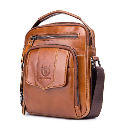 BUFF CAPTAIN 777 Men Leather Shoulder Bag First-Layer Cowhide Retro Large Capacity Satchel