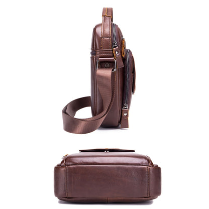 BUFF CAPTAIN 777 Men Leather Shoulder Bag First-Layer Cowhide Retro Large Capacity Satchel
