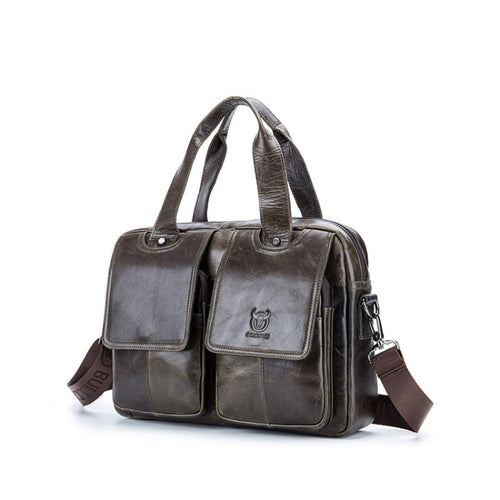 BUFF CAPTAIN 042 Men Leather Multi-Function Shoulder Messenger Bag First-Layer Cowhide กระเป๋าเอกสารแบบพกพา