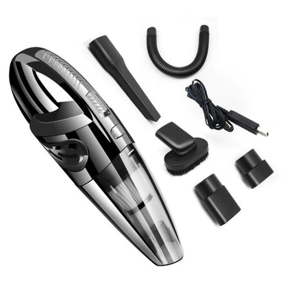 เครื่องดูดฝุ่นในรถยนต์แบบพกพากำลังสูงแบบเปียกและแห้ง, R-6052C Vacuum Cleaner with USB Cable (Black), No-Wired Vacuum Cleaner, US Plug