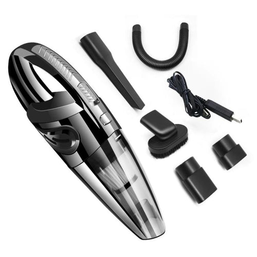เครื่องดูดฝุ่นในรถยนต์แบบพกพากำลังสูงแบบเปียกและแห้ง, R-6052C Vacuum Cleaner with USB Cable (Black), No-Wired Vacuum Cleaner, US Plug