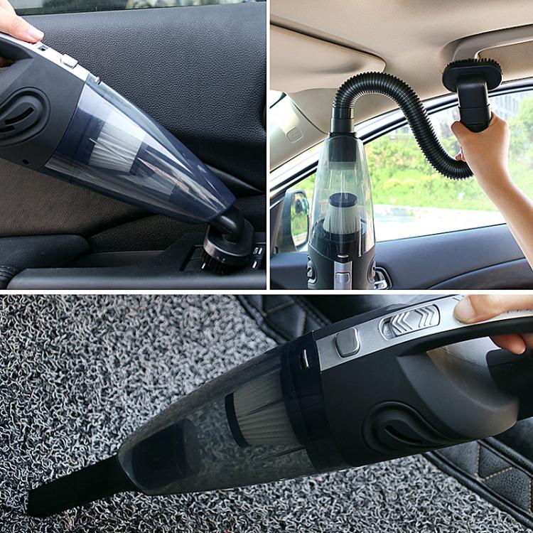 เครื่องดูดฝุ่นในรถยนต์แบบพกพากำลังสูงแบบเปียกและแห้ง, R-6052C Vacuum Cleaner with USB Cable (Black), No-Wired Vacuum Cleaner, US Plug