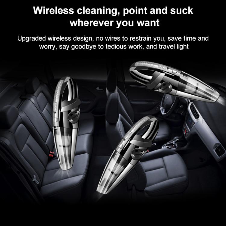 เครื่องดูดฝุ่นในรถยนต์แบบพกพากำลังสูงแบบเปียกและแห้ง, R-6052C Vacuum Cleaner with USB Cable (Black), No-Wired Vacuum Cleaner, US Plug