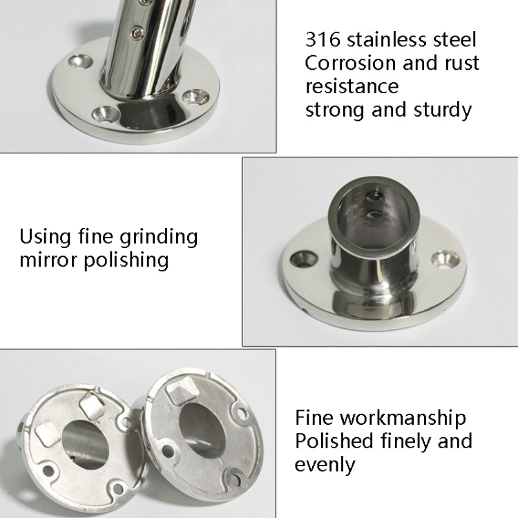 ที่นั่งท่อกลม 60 องศา 316 ที่นั่งท่อทางทะเลที่ทนต่อการกัดกร่อนสแตนเลส, 22mm 7/8 inch, 25mm 1 inch