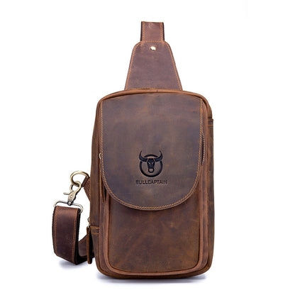 BUFF CAPTAIN 133 Men Leather Retro Shoulder Bag กระเป๋าหนังแนวทแยง, 133