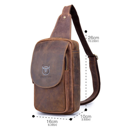 BUFF CAPTAIN 133 Men Leather Retro Shoulder Bag กระเป๋าหนังแนวทแยง, 133