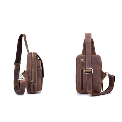BUFF CAPTAIN 133 Men Leather Retro Shoulder Bag กระเป๋าหนังแนวทแยง, 133