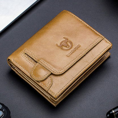 BUFF CAPTAIN 037 First-Layer Cowhide Men Leather Wallet Multi-Function Driver License Coin Purse