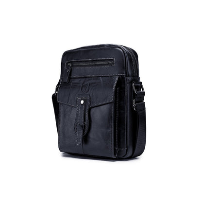 BUFF CAPTAIN 053 Men Leather Shoulder Messenger Bag First-Layer Cowhide Large Capacity Briefcase, Specification：, Large (Yellow Brown), Small (Yellow Brown), Large (Black), Small (Black), Large (Dark Brown), Small (Dark Brown)