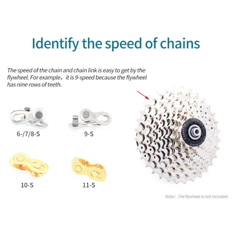 ZH405 Mountain Road Bike Chain Magic Buckle Chain หัวเข็มขัดออกอย่างรวดเร็ว, 3 Pairs 6/7/8 Speed (Silver), 3 Pairs 9 Speed (Silver), 3 Pairs 10 Speed (Silver), 3 Pairs 11 Speed (Silver), 3 Pairs 12 Speed (Silver), 3 Pairs 6/7/8 Speed (Gold)            ...