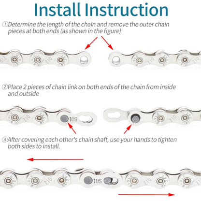 ZH405 Mountain Road Bike Chain Magic Buckle Chain หัวเข็มขัดออกอย่างรวดเร็ว, 3 Pairs 6/7/8 Speed (Silver), 3 Pairs 9 Speed (Silver), 3 Pairs 10 Speed (Silver), 3 Pairs 11 Speed (Silver), 3 Pairs 12 Speed (Silver), 3 Pairs 6/7/8 Speed (Gold)            ...