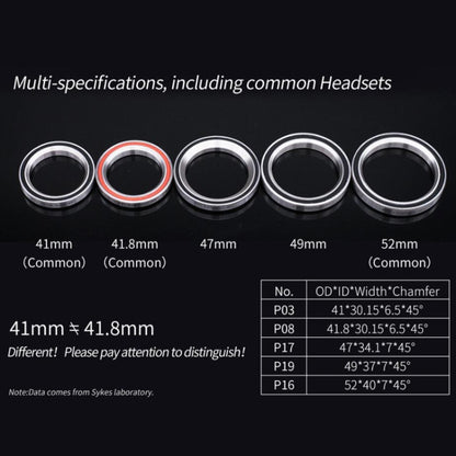 ZH411 ซ่อมหูฟังจักรยานแบริ่งหูฟังแบริ่ง, 2 PCS 41mm, 2 PCS 41.8mm, 47mm, 52mm