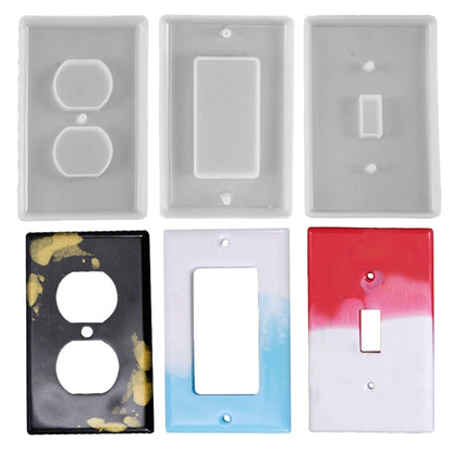 3 PCS Crystal Epoxy Mirror Porous Socket Button Data Line Switch Panel แม่พิมพ์ซิลิโคน, Style One, Style Two, Style Three, Style Four, Style Five, Style Six