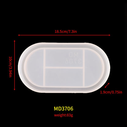 แม่พิมพ์ซิลิโคนจานรี 2 ชิ้น DIY คริสตัลกล่องเก็บกาวแม่พิมพ์, MD3706