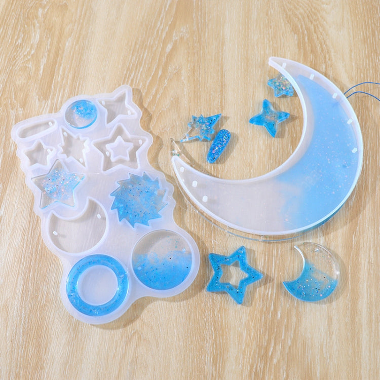 DIY Windbell Epoxy Mold จี้รูปพระจันทร์ Wind Bell Hanging Set Mold, Style:, MD3535 + MD3536, MD3535 + MD3536 + Fish Line