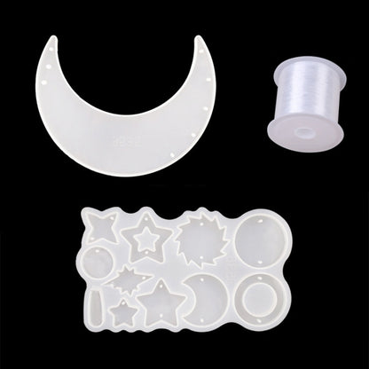 DIY Windbell Epoxy Mold จี้รูปพระจันทร์ Wind Bell Hanging Set Mold, Style:, MD3535 + MD3536, MD3535 + MD3536 + Fish Line