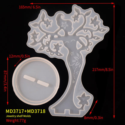 2 PCS เครื่องประดับชั้นเก็บแม่พิมพ์ DIY เครื่องประดับแม่พิมพ์อีพ็อกซี่, MD3717+MD3718