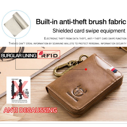 BUFF CAPTAIN 474 กระเป๋าใส่เหรียญหนังมัลติฟังก์ชั่นแขวนเอวประตูกระเป๋าใส่กุญแจป้องกันแปรง, Blue, Black, Yellow Brown, Brown, Yellow Brown Gift Box, Black Gift Box, Brown Gift Box, Blue Gift Box